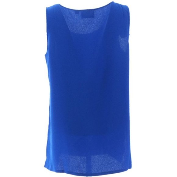 NWT LINEA BY LOUIS DELL'OLIO GAUZE CREPE TUNIC SAPPHIRE XXS - Picture 3 of 8